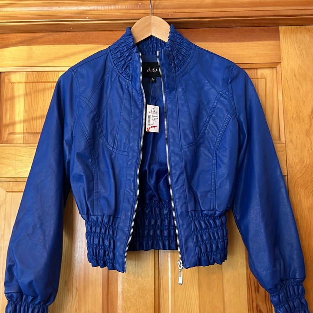 DOTS Early 2000’s Blue leather Jacket size S